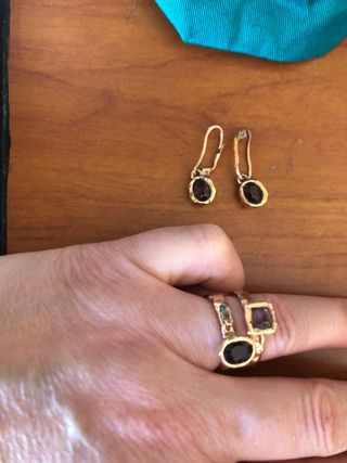 Conjunto Plata con baño oro. Duran exquse