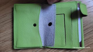 Cartera piel de Ubrique, verde, unisex