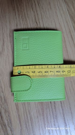 Cartera piel de Ubrique, verde, unisex