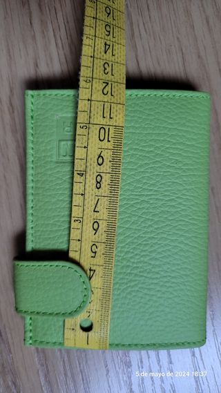Cartera piel de Ubrique, verde, unisex