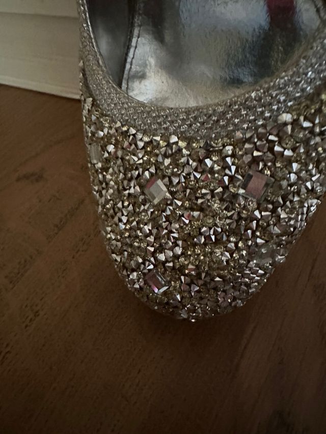 Scarpe a decollete , con tacchi, argentate