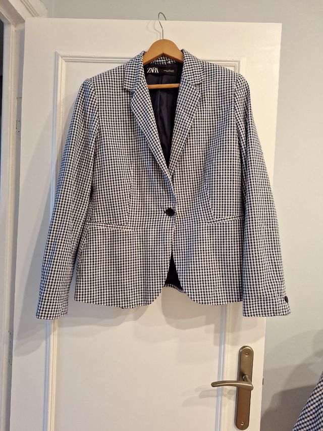 Chaqueta Zara  cuadros vichy T42