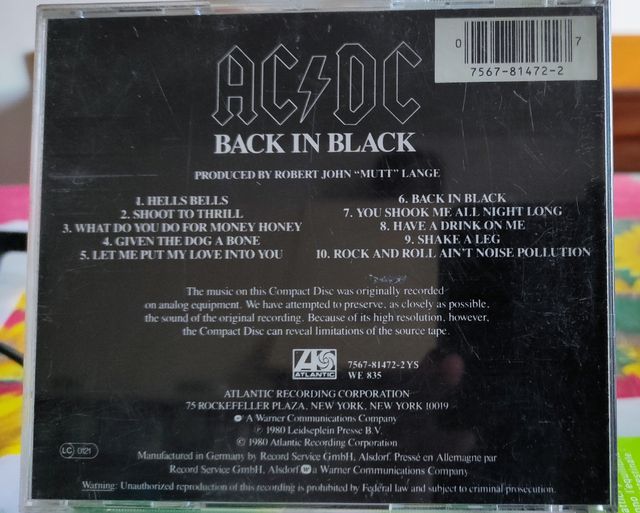 Cd Ac/dc Back in Black