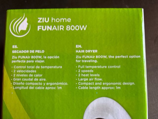 Secador de viaje, para bebé o mascota. 800w.