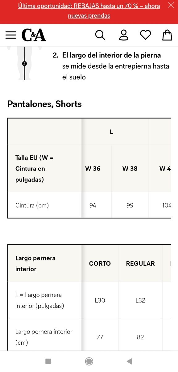 Oferta Pantalón vaquero hombre C&A