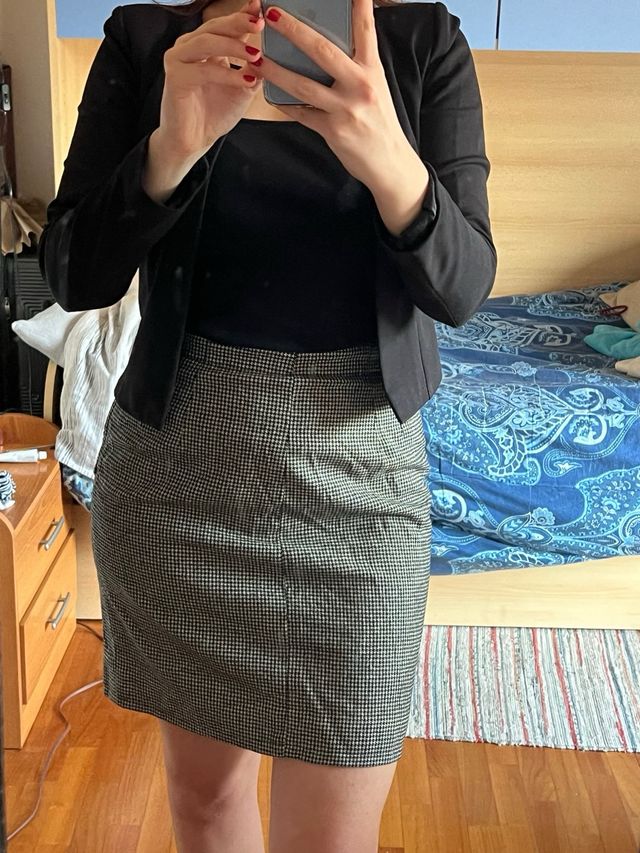 Gonna vintage pied de poule