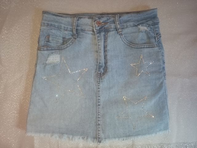 Falda vaquera con brillos 