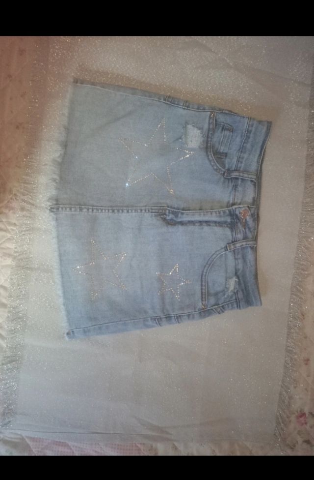 Falda vaquera con brillos 