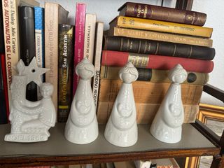 4 figuras de porcelana Limoges decoracion navideña