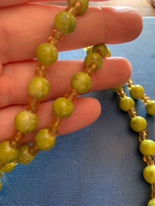 Collana donna con perline verde chiaro