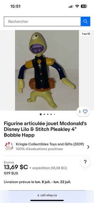 Teniente Pleakley Figura Mcdonalds Disney