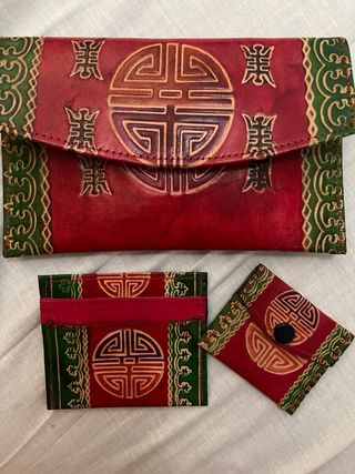 Juego cartera y monederos de piel A ESTRENAR