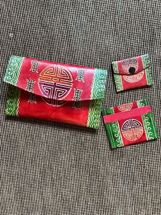 Juego cartera y monederos de piel A ESTRENAR