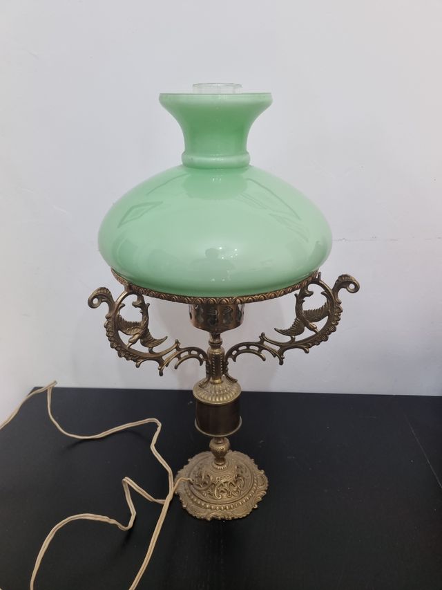 lampara vintage opalina verde