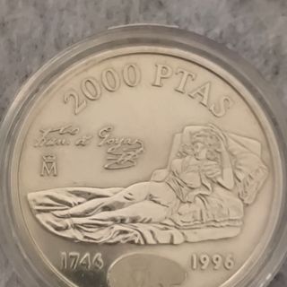 Moneda 1996 España 2000 pesetas plata