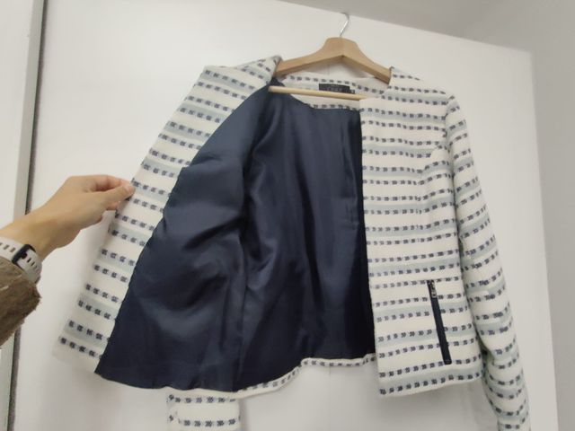 Blazer Only branco e azul