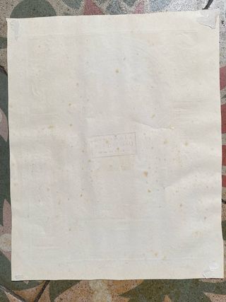 Antiguo grabado coloreado San Narciso