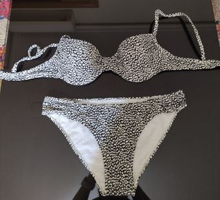 Bikini estampado blanco y negro talla 38