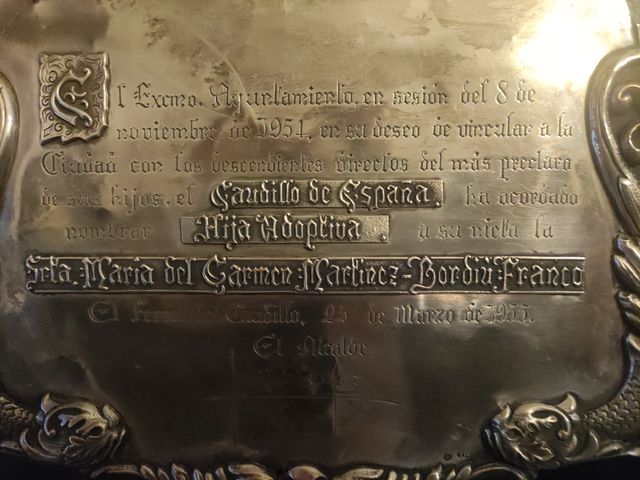 Placa conmemorativa de Maria del Carmen