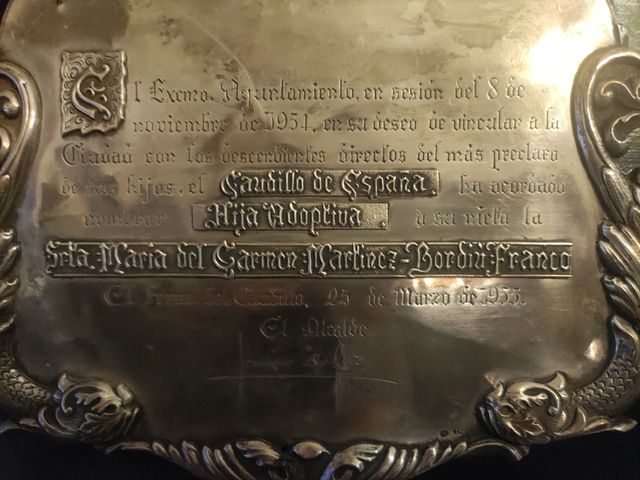 Placa conmemorativa de Maria del Carmen