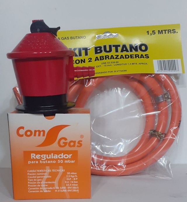 Regulador gas 50mbar + goma