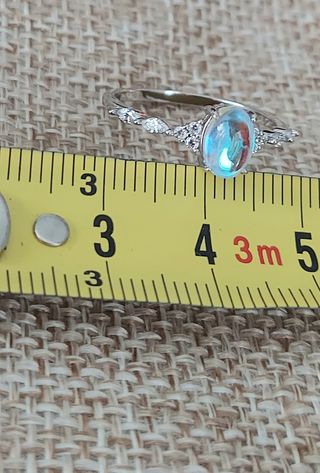 Anillo plata clásico ovalado azul