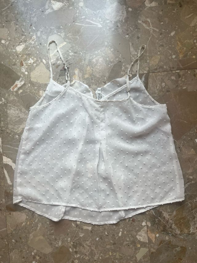 Top plumetti y volantes blanco