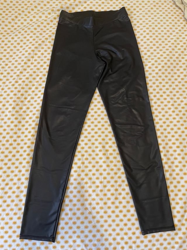 Pantaoni pelle da donna lunghi neri leggins