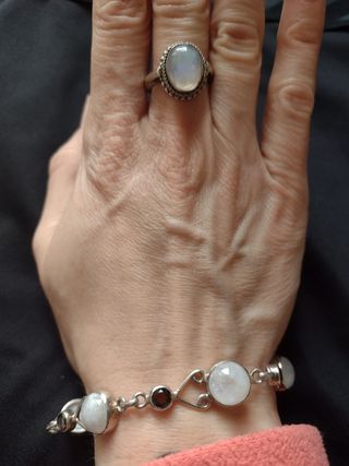 Conjunto plata y piedra Luna