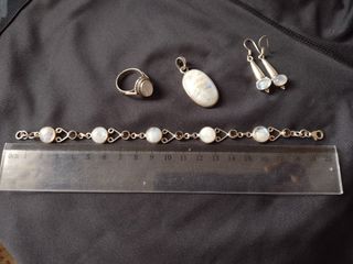 Conjunto plata y piedra Luna