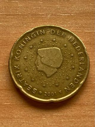 Moneda de 20 cent paises bajos exceso de cobre