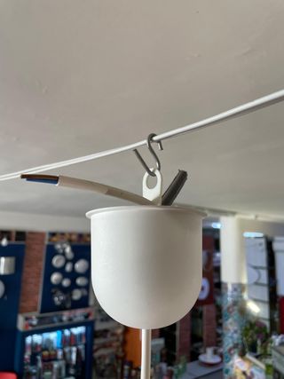 Lampadario Rotondo Ondulato Floreale Bianco -Rosso