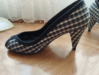 Tacones cuadros azules 