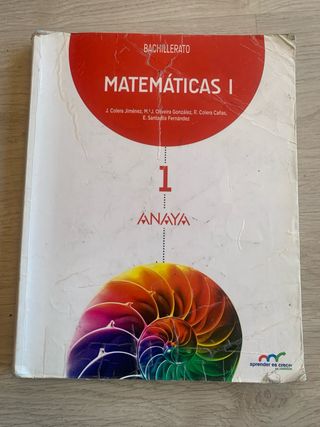 Matemáticas 1 bachillerato Anaya