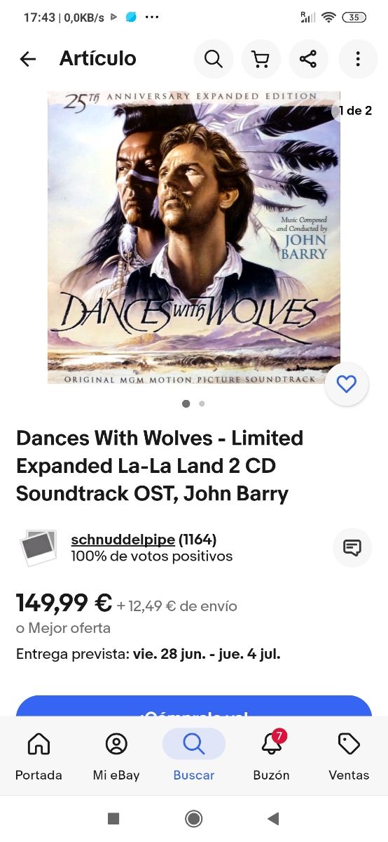 Bailando con lobos  2cd  limited edition