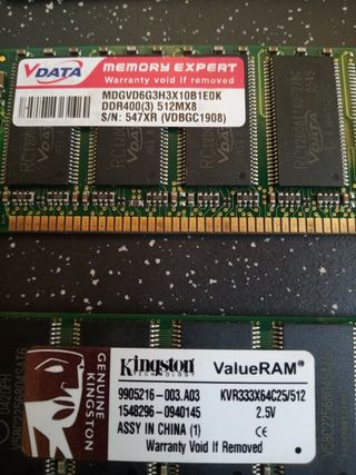 Tarjetas memoria RAM