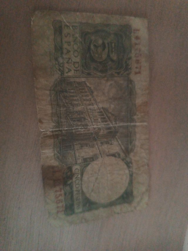 Billete 5 pesetas. España.