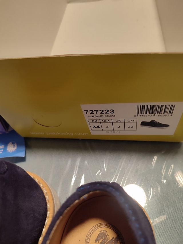 Mocasines niño pablosky talla 34 y talla 35