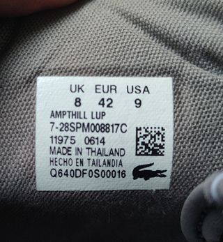 Zapatillas Lacoste 42 grises