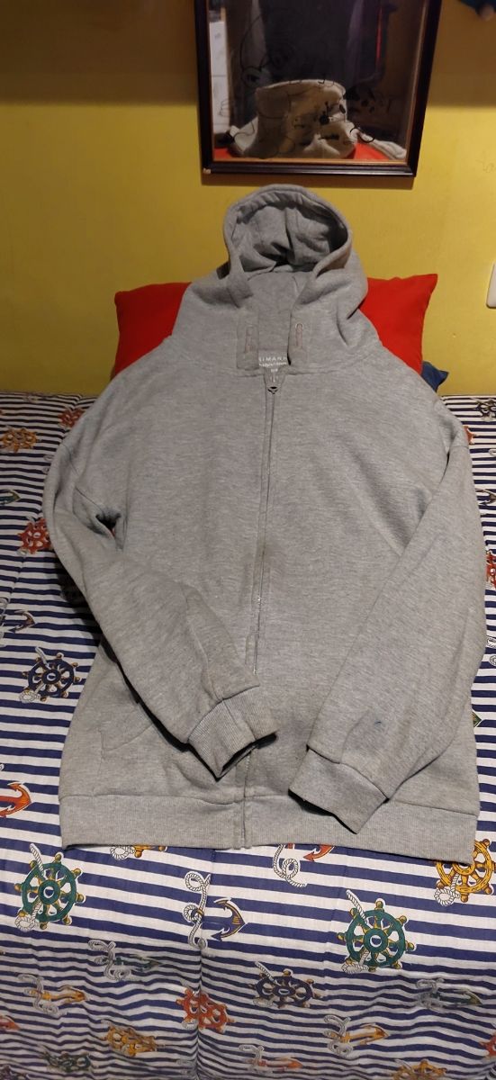 Sudadera gris con capucha