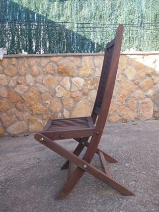 Silla madera teca plegable