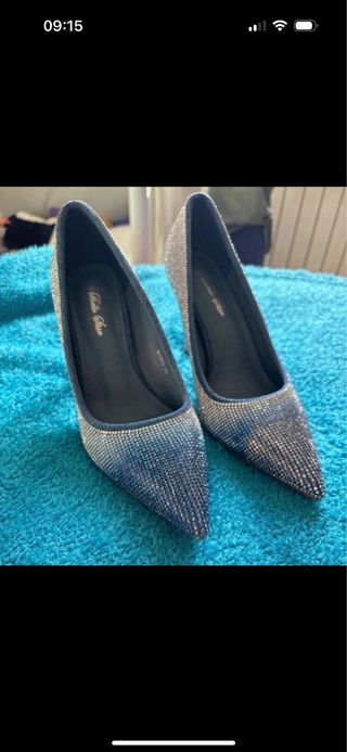 Decollete sfumate brillantini blu