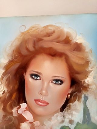 Quadro viso donna pittura olio