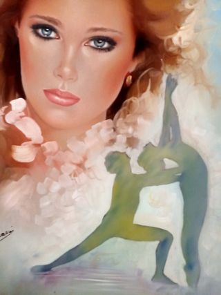 Quadro viso donna pittura olio