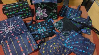 Bolso pintado y hecho a mano