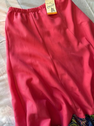 Falda folclore volantes rosa y azul T.12 elastico