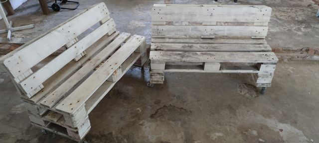 Banco palet pintados