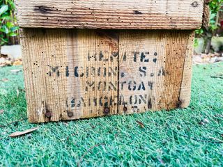 AUTENTICA CAJA RUSTICA DE MADERA PARA CON ASA