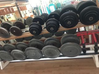 5 Soportes para mancuernas Autenticos,puro hierro