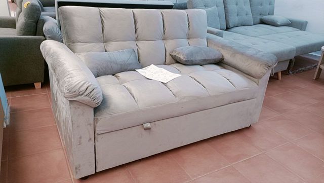 SOFA CAMA MATRIMONIAL en gris y en negro x190cm
